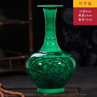 Jingdezhen ceramic glaze jade bamboo vase household decorates sitting room porch place antique blue and white porcelain vase