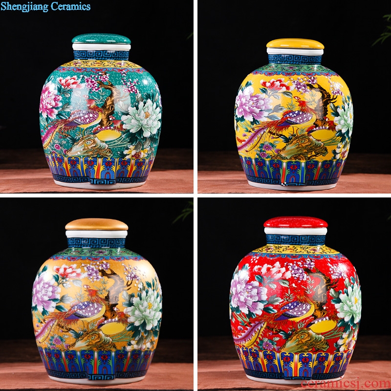 Jingdezhen ceramic jars 10 jins 20 jins 30 jins 50 jins bubble jars with leading wine jar bottles it hip flask