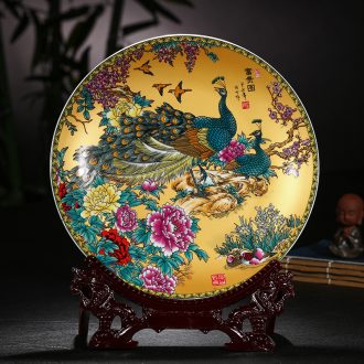 Jingdezhen ceramic plate of pastel hang dish plate plate plate decoration plate furnishing articles decoration plate handicraft decoration