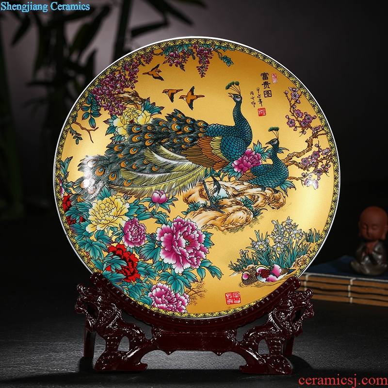 Jingdezhen ceramic plate of pastel hang dish plate plate plate decoration plate furnishing articles decoration plate handicraft decoration