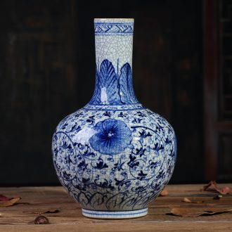 Jingdezhen ceramics vase furnishing articles blue and white porcelain decoration in the sitting room flower vase kiln Chinese style household decorations