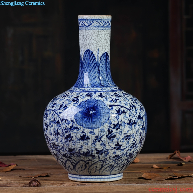 Jingdezhen ceramics vase furnishing articles blue and white porcelain decoration in the sitting room flower vase kiln Chinese style household decorations