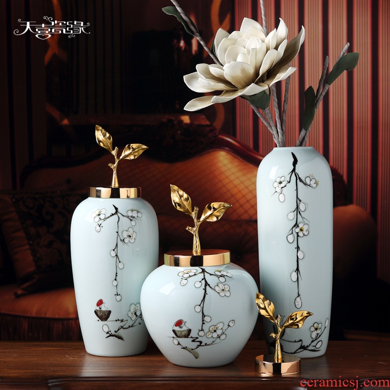 New Chinese style ceramic vase continental mesa of the sitting room porch household dry flower art suits soft adornment is placed