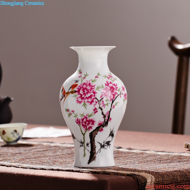 Contracted sitting room packages mailed jingdezhen porcelain vase famille rose porcelain vase modern fashionable household decoration decoration