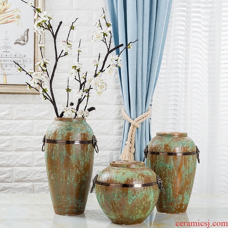 Contemporary and contracted ceramics vase creative flower arranging dried flowers restore ancient ways the living room table furnishing articles porcelain home decoration