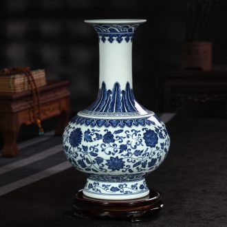 Jingdezhen ceramics vase blue and white porcelain sitting room of Chinese style household adornment porch furnishing articles furnishing articles