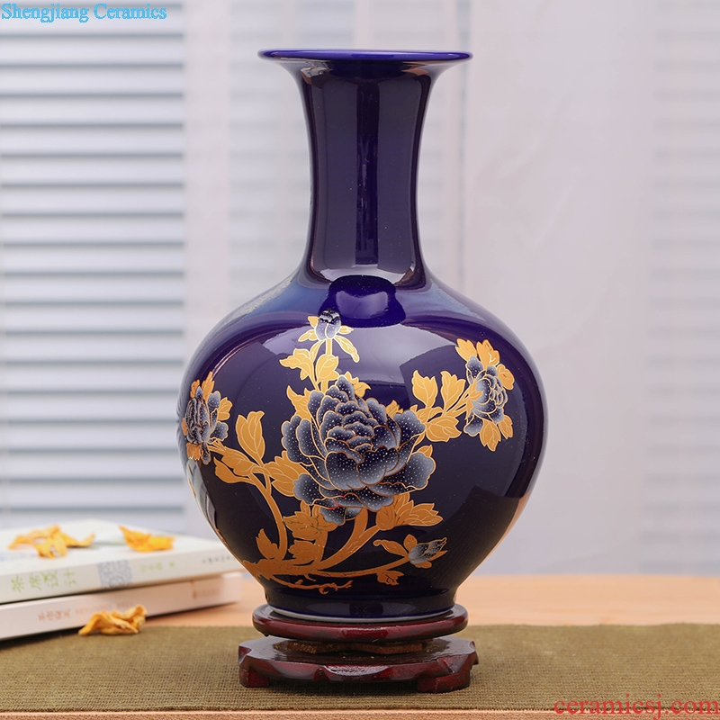 Jingdezhen ceramics vase furnishing articles sitting room flower arranging flower implement modern Chinese style household porcelain vase decoration