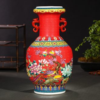 Jingdezhen ceramics ceramic vase household living room TV cabinet porch decoration floor vase furnishing articles