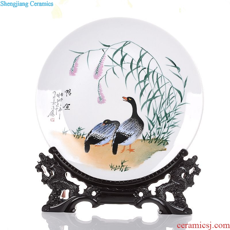 Jingdezhen ceramic Chinese hang dish decorate dish hand-painted sat dish process decoration gifts sitting room porch place