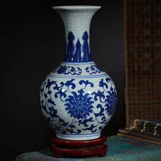 Jingdezhen ceramic vase furnishing articles sitting room flower arranging kiln antique blue and white porcelain vase decoration home decoration restoring ancient ways