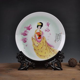 Jingdezhen ceramics hand-painted hang dish of new Chinese style decoration plate sit plate process decoration gifts sitting room furnishing articles