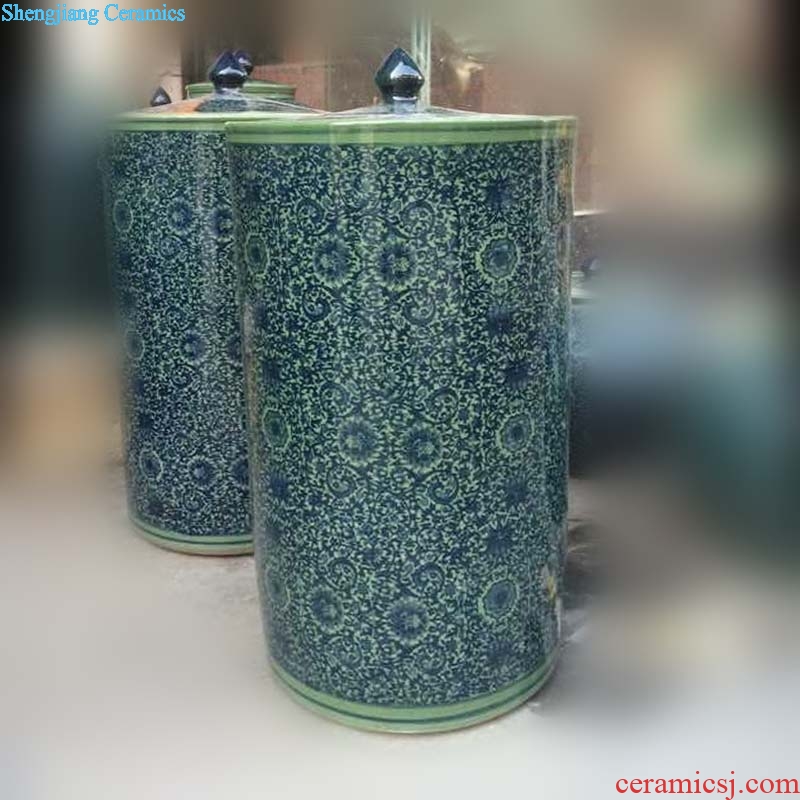 Archaize of jingdezhen porcelain straight tank 50 cm high porcelain installed meters pot environmental loading tea meters