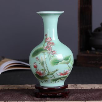Jingdezhen ceramics shadow blue glaze lotus flower vases, flower arrangement home restaurant decorations decoration in China