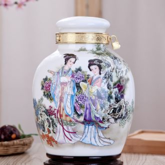 City palace lane jingdezhen ceramic jars 10 jins 20 jins it 30 kg ceramics with leading bubble bottle bubble wine jars