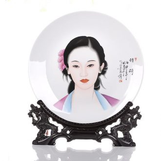 Hang dish of jingdezhen ceramics decoration decoration plate hand-drawn characters by plate process gift sitting room porch place