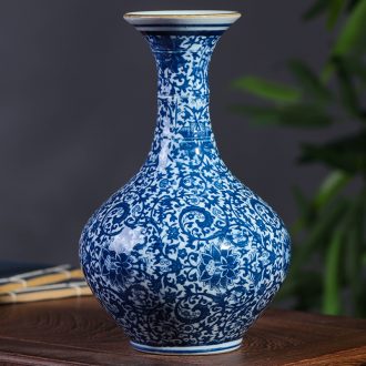 Blue and white porcelain of jingdezhen ceramics flower vases, antique planes furnishing articles Chinese vase decoration craft supplies