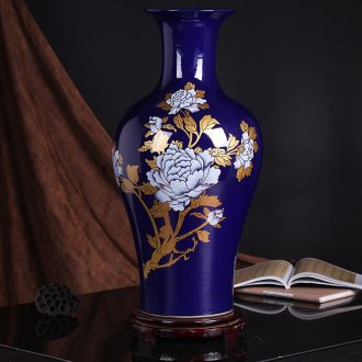 Jingdezhen ceramics landing a large vase peony sitting room of Chinese style household decoration craft a new home furnishing articles