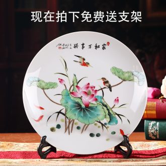 Jump the jingdezhen ceramics decoration plate of Chinese arts and crafts rich ancient frame sitting room office furnishing articles plate decoration