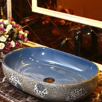 Zhao song European Mediterranean ceramics stage basin oval large household lavatory toilet lavabo, the balcony