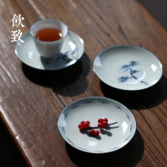 Drink to jingdezhen hand-painted teacup pad of blue and white porcelain ceramic cup spare parts for Japanese insulation pad tea cups