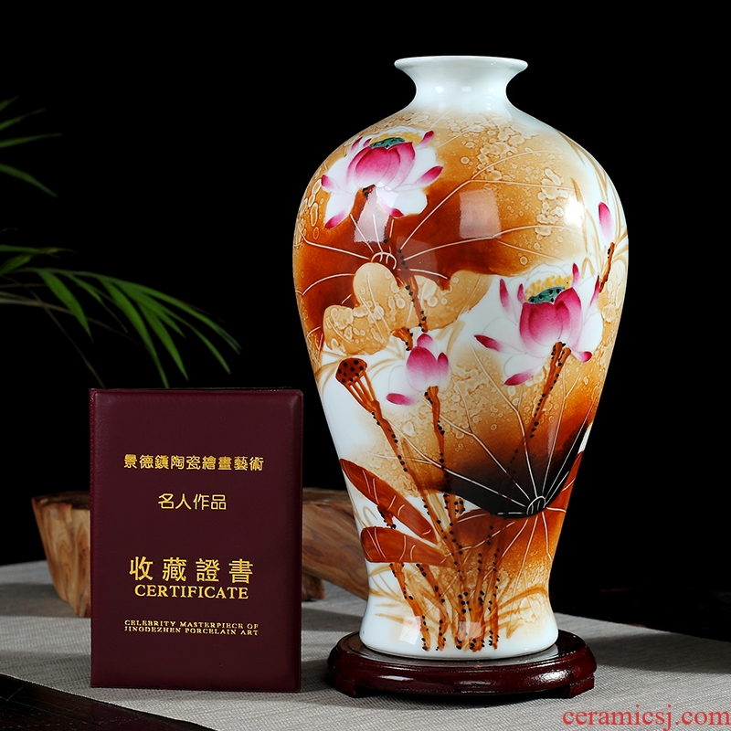 0971 jingdezhen handmade ceramic vase furnishing articles hand-painted porcelain flower arranging office sitting room decoration