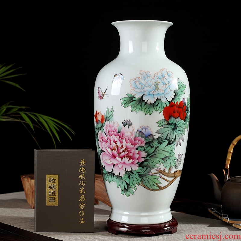 0975 jingdezhen manual furnishing articles hand-painted ceramic vase flower arrangement sitting room desk mesa porcelain decorative arts and crafts