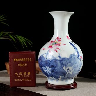 Jingdezhen ceramics by hand vase furnishing articles hand-painted dried flower arranging flowers contemporary and contracted sitting room decoration