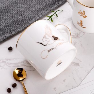 Inky phnom penh mugs household high-capacity ceramic bone China drink a cup of creative contracted XuanHe coffee cup