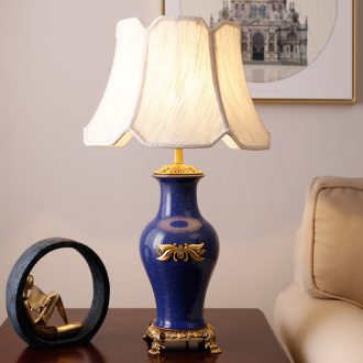 American desk lamp European sitting room warm and romantic Chinese study of bedroom the head of a bed of jingdezhen crystalline glaze ceramic lamp