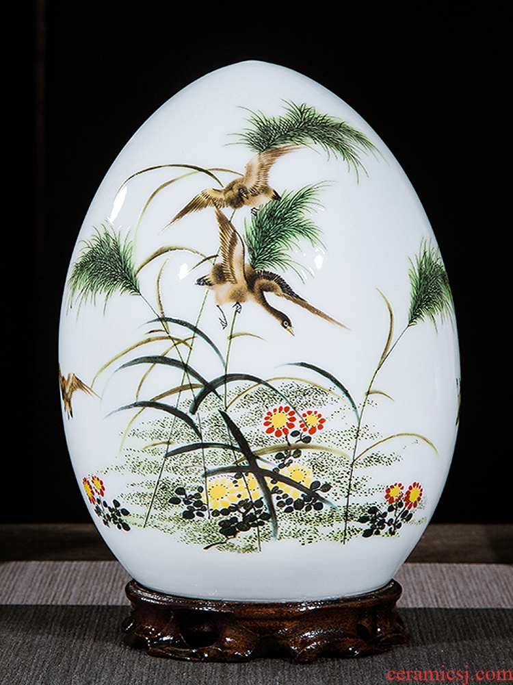 Jingdezhen ceramics vase of contemporary and contracted home sitting room handicraft wine creative egg ornament furnishing articles