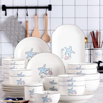 0 home dishes dumplings the jingdezhen ceramic dish to eat noodles soup bowl Nordic contracted lovely tableware portfolio