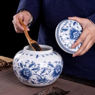 Blower, caddy ceramic seal pot jingdezhen domestic large pu 'er tea box POTS and POTS