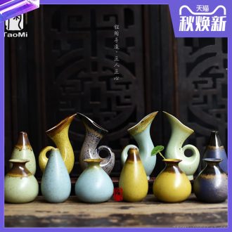 Tao fan ceramic vase creative contracted hydroponic flowers home fragrance bottle decoration flower dried flower flower implement