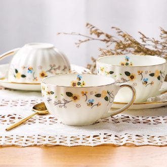 Inky bone porcelain european-style coffee cups and saucers suit ceramic cup household flower teapot tea cups in the afternoon