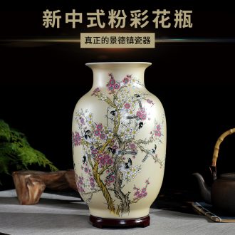 Powder enamel vase furnishing articles of jingdezhen ceramics decoration European contracted sitting room flower arranging office desktop decoration