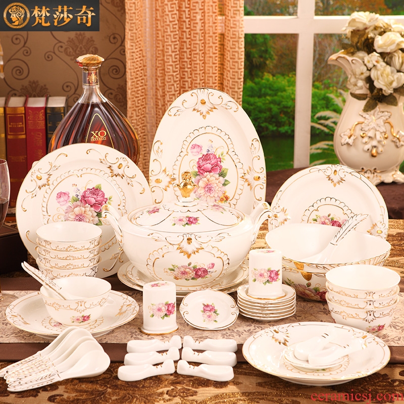 Vatican Sally's luxury european-style tableware suit creative household ceramic dishes dishes suit housewarming gift