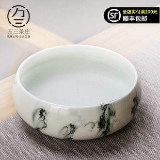 Three thousand in hot tea ceramic container kung fu tea set parts barrel water jar wash cup bowl tea wash cup XiCha sea