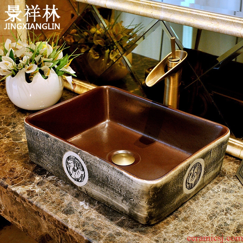 Rectangular basin ceramic art basin European contracted lavatory toilet lavabo, hand basin to the stage