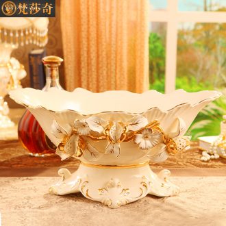 Brahman Sally's new creative luxury european-style compote large functional ceramic fruit bowl sitting room place a wedding gift