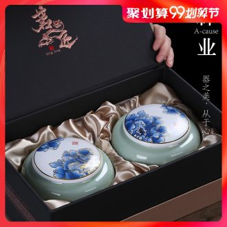 Auspicious industry your kiln caddy household ceramic seal pu-erh tea POTS tea accessories double pot of tea packaging gift box