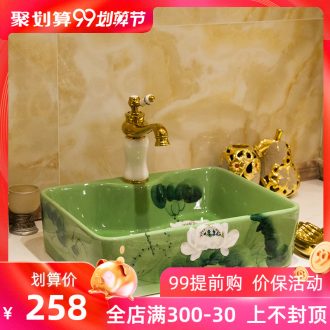 M beauty American ceramic stage basin basin basin basin is the basin that wash a face the sink long lotus
