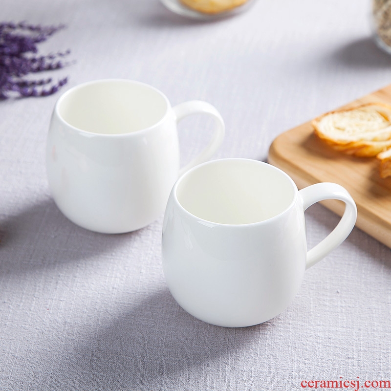 Jingdezhen contracted household pure white cup mug ceramic cup bone porcelain coffee cup milk cup