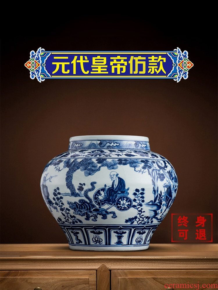 Better sealed kiln jingdezhen ceramic guiguzi down large Chinese blue and white porcelain is general furnishing articles can rich ancient frame porcelain