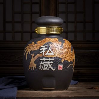Jingdezhen ceramic household archaize earthenware bubble wine wine jar it 10 jins 20 jins hip flask bottles with tap