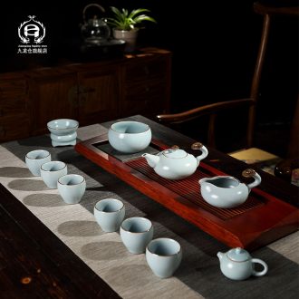 DH jingdezhen tea set household contracted kung fu tea set celadon glass teapot archaize your kiln tea set