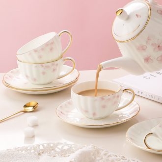 Inky european-style bone China coffee cups and saucers suit household contracted English afternoon tea tea set ceramic teapot cup