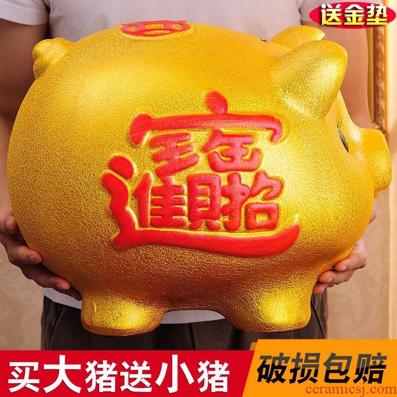 Ceramic jar pig thing well in reveal a cute little golden pig pig boy storage tanks coin shops