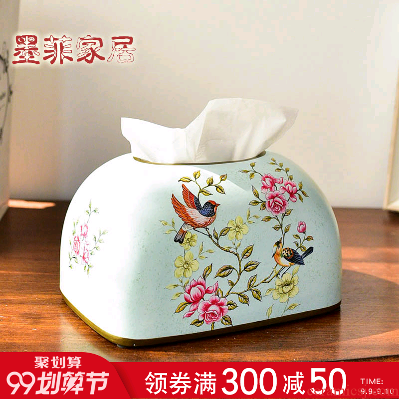 Murphy American country smoke creative ceramic carton ou rural tea table of the sitting room dining-room decorate napkin tissue box