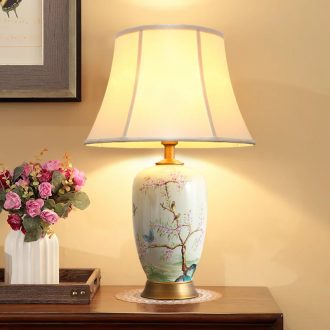 New Chinese style living room and a few small beauty style big lamp all jingdezhen copper creative household sweet bedroom berth lamp