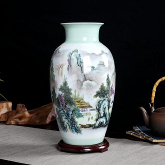 Landscape painting vase furnishing articles jingdezhen hand-painted ceramics flower arranging dried flowers sitting room home decorative arts and crafts